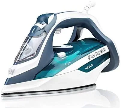 Haeger Ultra Steam 2800 Plancha vapor-seco Suela de cerámica 2800 W Azul, Blanco