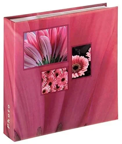 HAMA | Álbum Memo «Singo» de 22x22cm para 200 fotos de 10x15cm, Con espacio para notas, Funda para guardar las fotos, Idea de regalo, Color Fucsia. Regalo de San Valentin