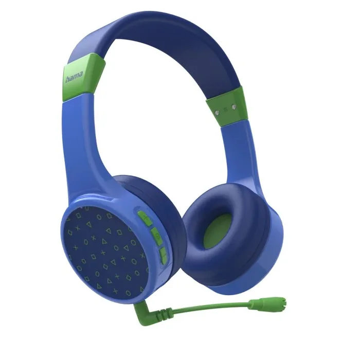 Hama | Auriculares Bluetooth para niños (On-Ear, con Limitación de Volumen, Ergonómicos, 85dB Máximo, con Asistentes de Voz), Color Azul