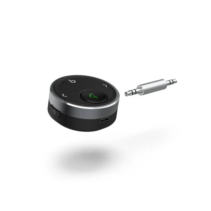 HAMA| Receptor Bluetooth para Coche con Enchufe Jack 3.5mm (con Bluetooth 5.1, Admite los asistentes de Voz existentes Siri y Google Assistant, 2 Botones para contestar Llamadas) Color Negro