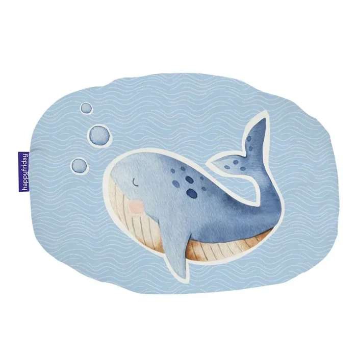 happyfriday Baby Whale Cojín 40×30 cm Multicolor, 40×30 cm, 100% Algodón (Exterior) 100% Poliéster (Relleno), Calidad de 150