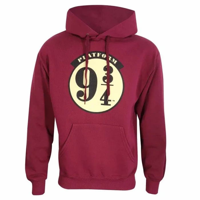 Harry potter – platform 9 and 3 quarters (unisex burgundy pullover hoodie) ex ex large