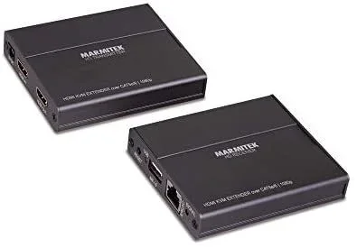 HDMI Extender KVM – Marmitek MegaView 76 – a través de 1 cable CAT 5e / 6 – UTP – KVM (teclado y video mouse) – PoC (cable de alimentación) – Full HD – 1080P – 60 m – En bucle – Extensor HDMI – 3D