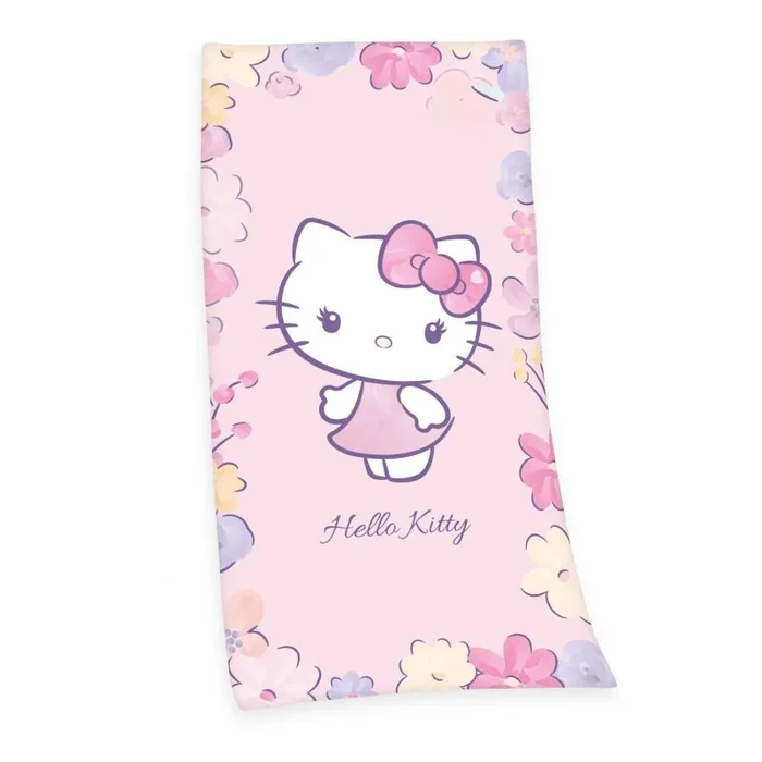 Herding Toalla de Velur con diseño de Hello Kitty, 75 x 150 cm, 100% algodón con Acabado en Velur