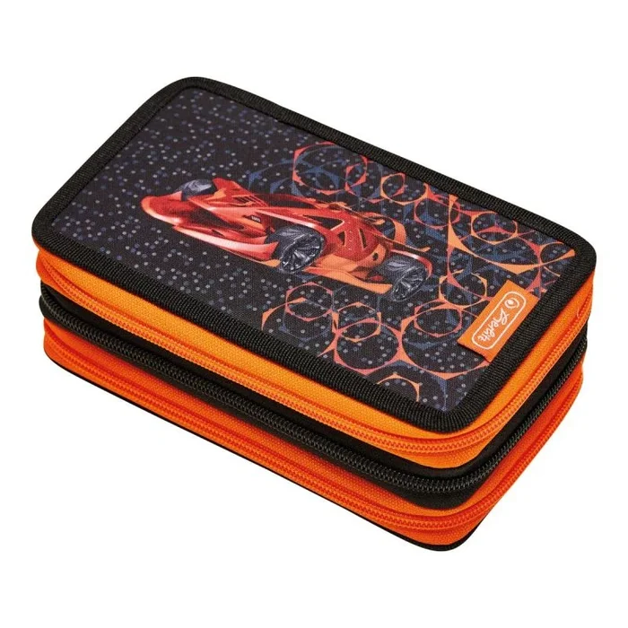 Herlitz 50038794 caja de lápices Estuche suave Poliéster Negro, Naranja