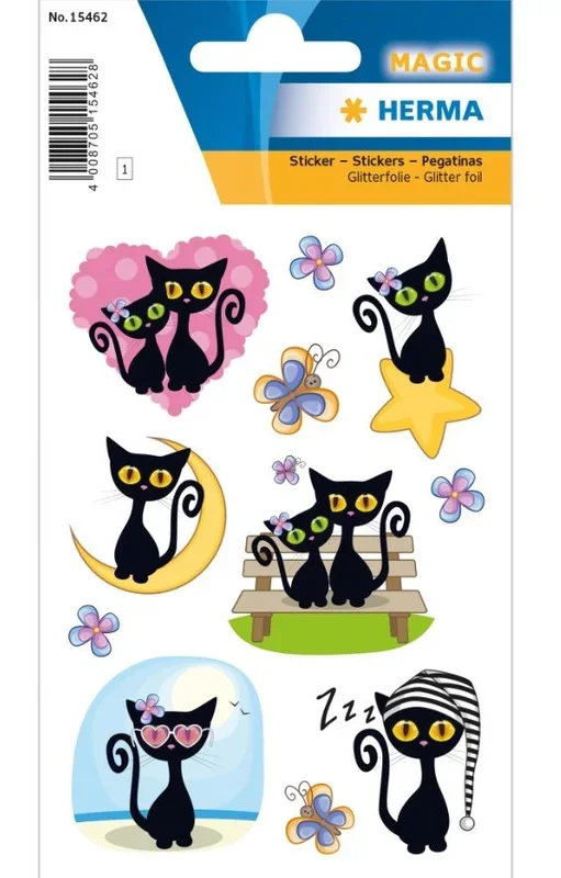 HERMA 15462 – Pegatinas decorativas (1 hoja/11 pegatina), diseño de gato