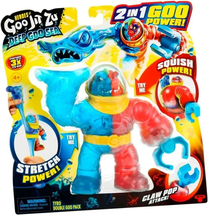 Heroes of Goo Jit Zu Figura de Accion Bandai – Tyro Pack Doble Deep Goo Sea Multicolor CO42685