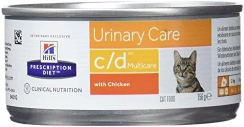 HILL’s Pet Nutrition, Prescription Diet C/D, Comida para gatos con sabor a pollo, 156 gramos, 1 pieza