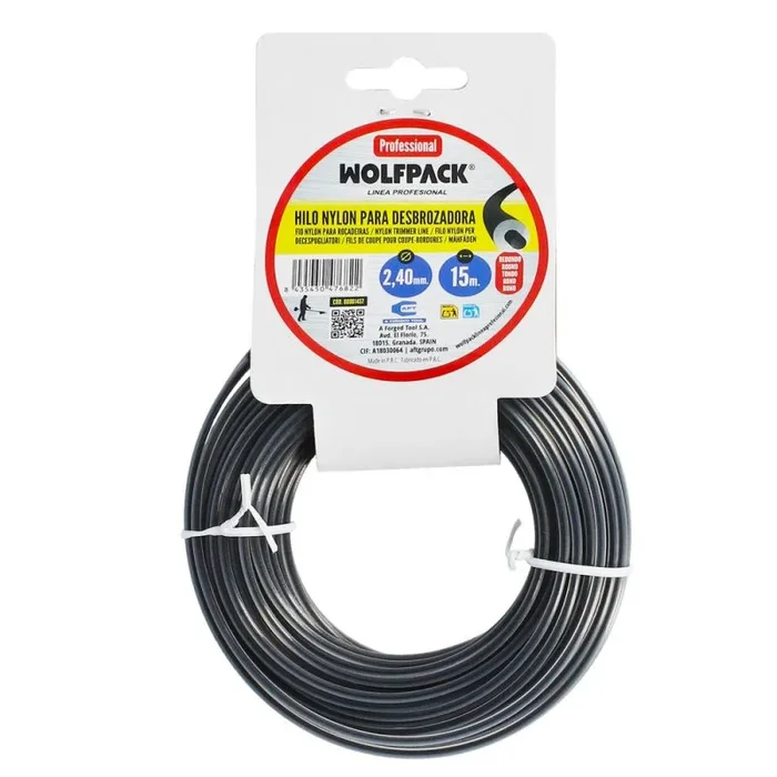 Hilo nylon redondo profesional ø 2,4 mm. rollo 15 metros