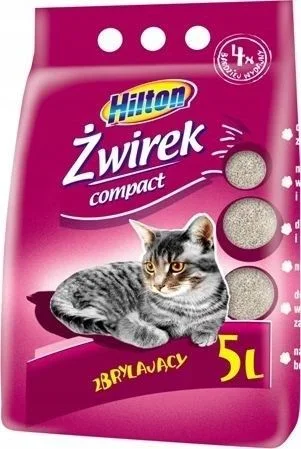 Hilton bentonite compact clumping cat litter + grass – 5 l