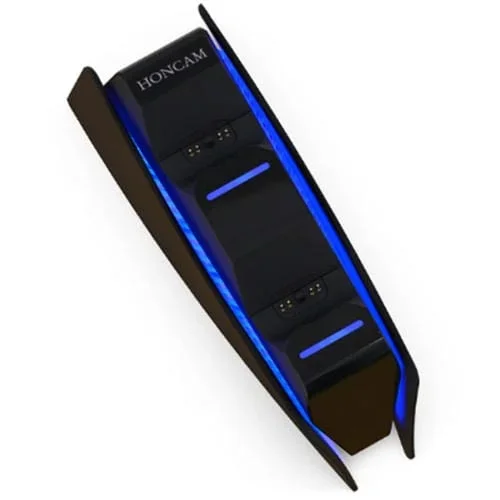 Honcam Para Ps5 Gamepad Cargador Dual Dock Charger (Negro)