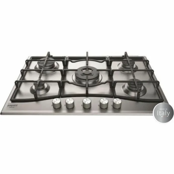 Hotpoint PCN 751 T/IX/HA hobs Acero inoxidable Integrado Encimera de gas – Placa (Acero inoxidable, Integrado, Encimera de gas, Acero inoxidable, 1000 W, 5,5 cm)