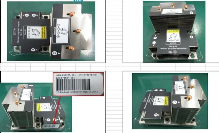 HPE 875071-001 sistema de refrigeración para ordenador Procesador Disipador térmico Metálico