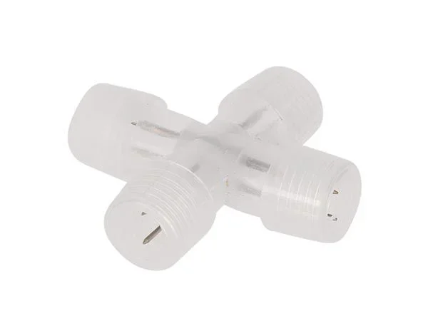 HQ-Power Conector en X transparente para cables de luz y cables de luz LED, 1 pieza, diseño en forma de X, peso ligero 11 g, ideal para una instalación flexible y un montaje sencillo de la decoración