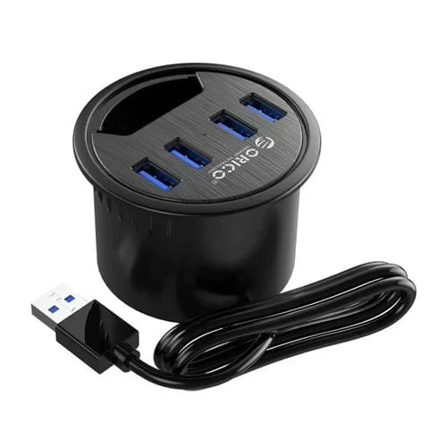 Hub de Escritorio Orico Desk-4U-Bk 4 Puertos USB 3.0 Multifunción (Negro)