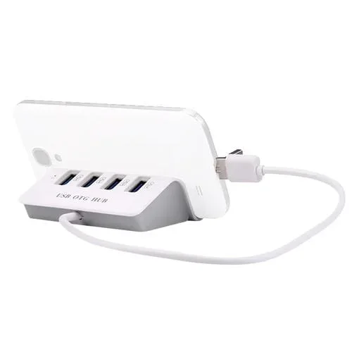 Hub Docking H-506 4 en 1 Micro USB a 4 Interfaz USB 2.0 OTG con Función de Stop