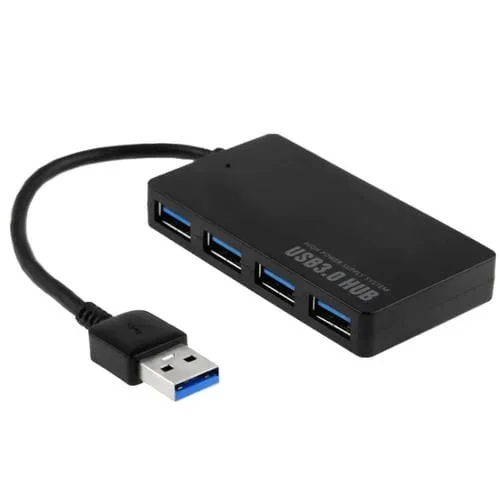 Hub USB 3.0 Portátil de 4 Puertos con Indicador Led, Intercambio en Caliente y Velocidad de 5 Gbps (USB3.0)