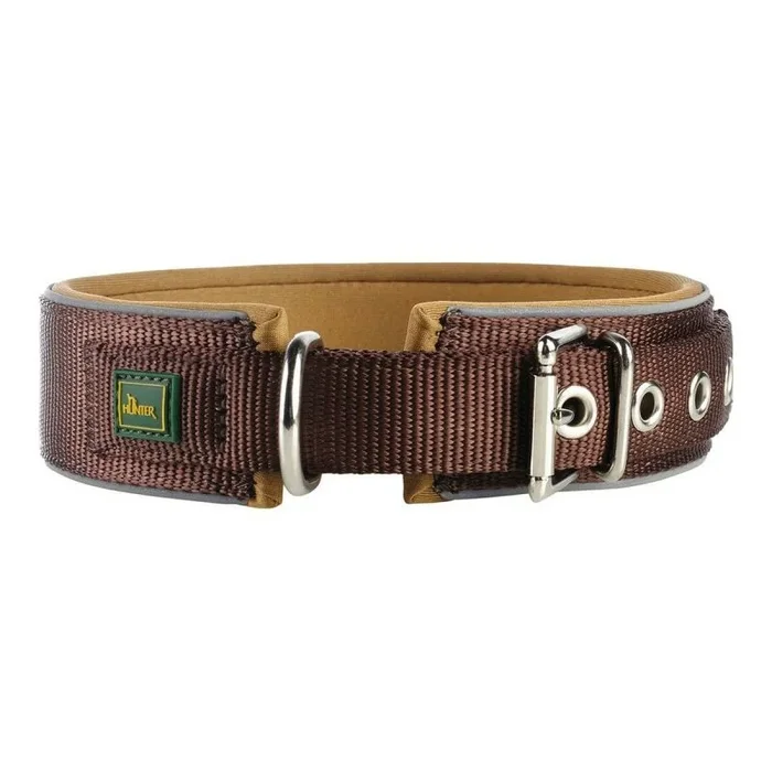 Hunter – Collar Neoprene Reflect Cuello 49-56 Cm 45 Mm Marrón