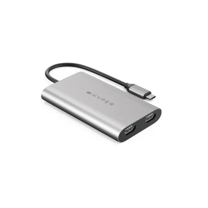 Hyperdrive usbc to duel hdmi adap+pd usb