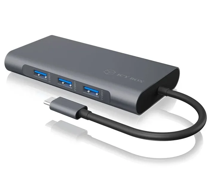 ICY BOX IB-DK4040-CPD Alámbrico USB 3.2 Gen 1 (3.1 Gen 1) Type-C Antracita, Negro