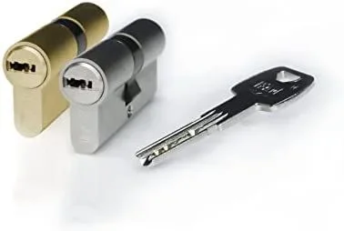 IFAM Cilindro Puertas Iridium, 35x35mm, Leva 15mm, Bombin Cerradura Seguridad, 5 Llaves, Doble Protección Antirotura, Antitaladro y Antiganzúa, Doble Sistema Antibumping, Perfil Europeo, Color Níquel