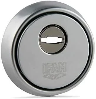 IFAM Escudo Cerraduras ES610, Sistema Protección Anti Mordaza y Anti, Placa de Acero, Color Cromo
