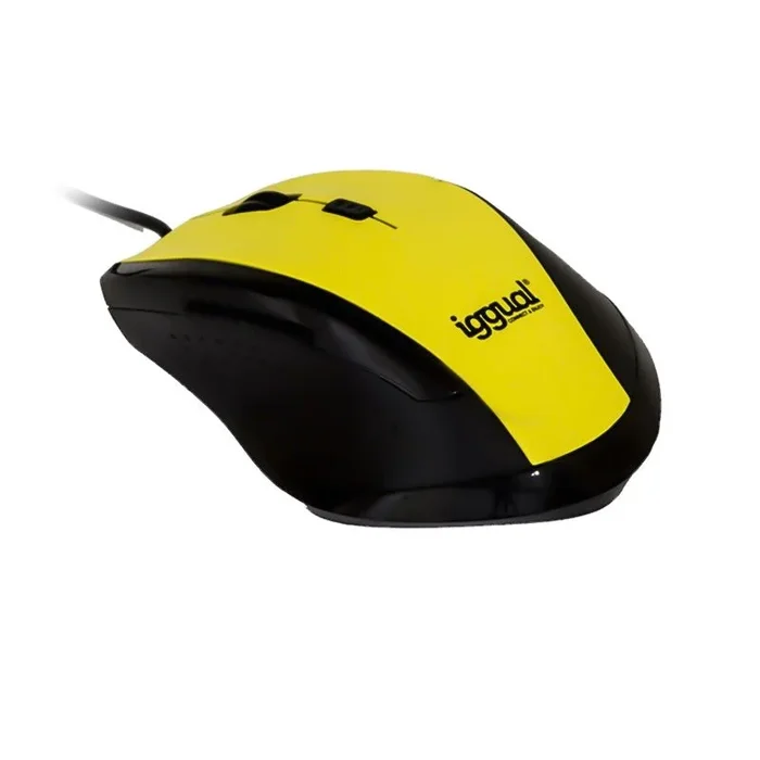 Iggual work-1 ratón óptico 1600dpi 6d usb amarillo