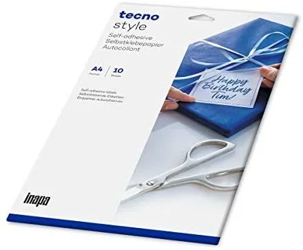 inapa Papel autoadhesivo Tecno Style: etiquetas autoadhesivas en DIN A4, 10 hojas