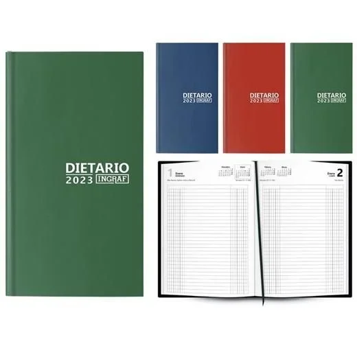 Ingraf dietario encuadernado 2/3 colores surtidos 2023