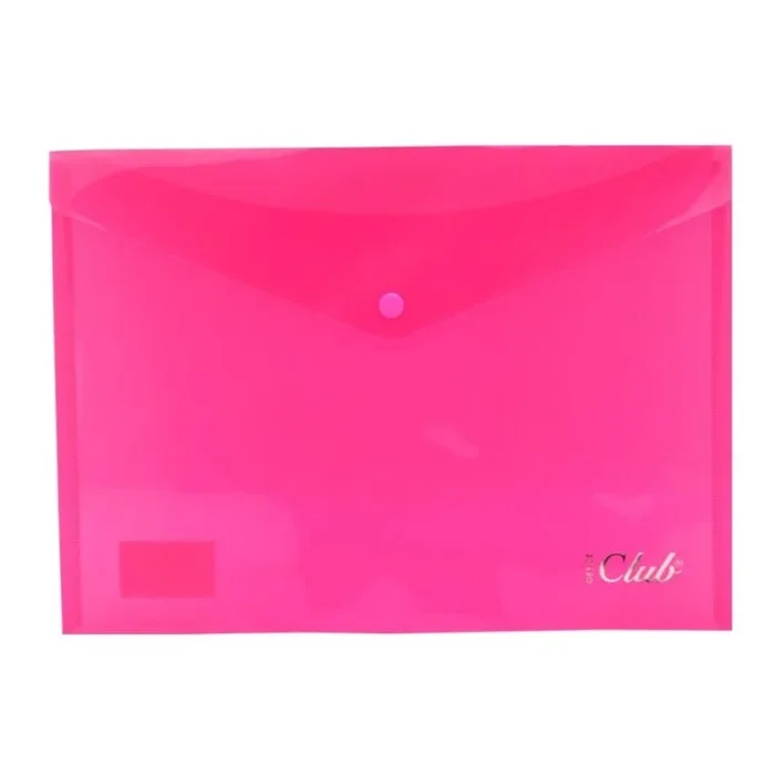 Ingraf sobre con cierre de broche – polipropileno – tamaño a4 – color rosa