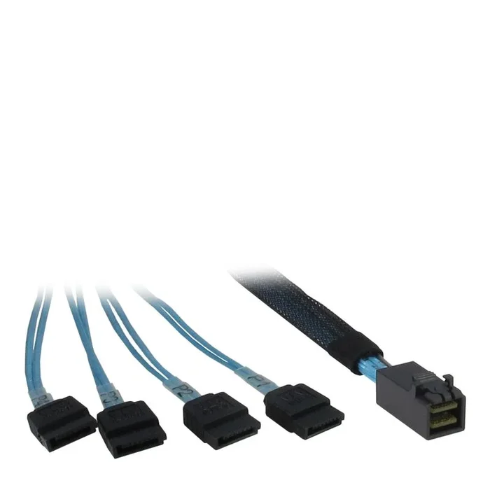 Inter-Tech 0.5m SFF 8643/4x SATA 0,5 m Negro, Azul
