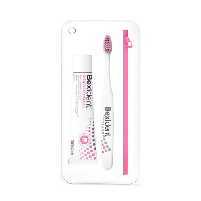 Isdin Bexident Smile&Go Dientes Sensibles Kit De Viaje, Formato Para Llevar. Cepillo Extra Suave Y Pasta Dientes Sensibles De 25Ml. – 3 de 1 unidad (Total 3 unidades)