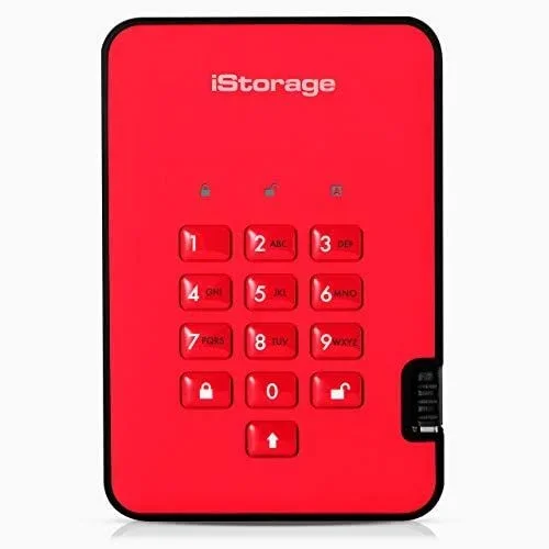 iStorage diskAshur 2 disco duro externo 5 TB Rojo
