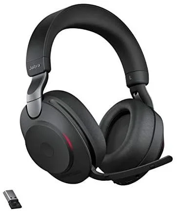 Jabra Evolve2 85 Auriculares Inalámbricos Estéreo con Cancelación de Ruido – Certificados para Plataformas UC – Batería de Larga Duración – Adaptador Bluetooth USB-A – Negro