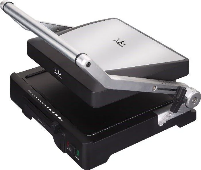 JATA GR1100 – Parrilla Electrica Grill y Plancha de Cocina 2000 W. Con Placas Mixtas Antiadherentes de 27,5 x 24 cm. Tapa Superior Adaptable. 6 posiciones. Apertura 180º
