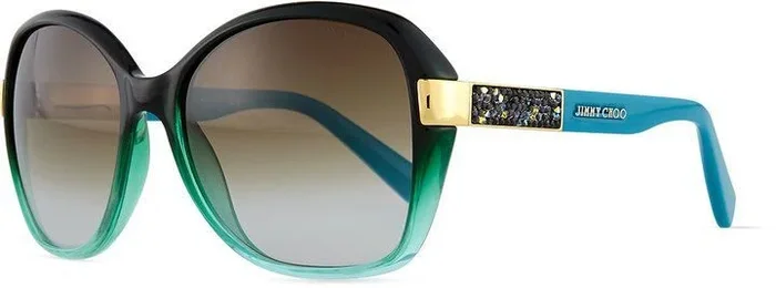 Jimmy Choo Alana/S IF EYX 57 Gafas de Sol, Negro (Petrol/Brown DS Azure), Mujer