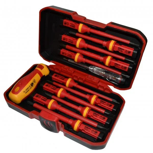 Jobi Extra, modelo WX1147, Juego de 13 destornilladores para electricista, aislamiento hasta 1000 V, herramienta profesional de alta calidad