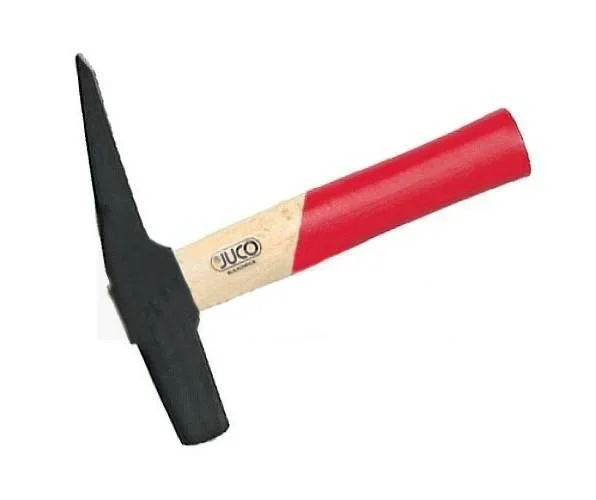 Juco, modelo Estándar, martillo para adoquines, ideal para colocación de bloques y pavimentación, 1,5 kg, cabezal de acero resistente, mango de madera, color negro