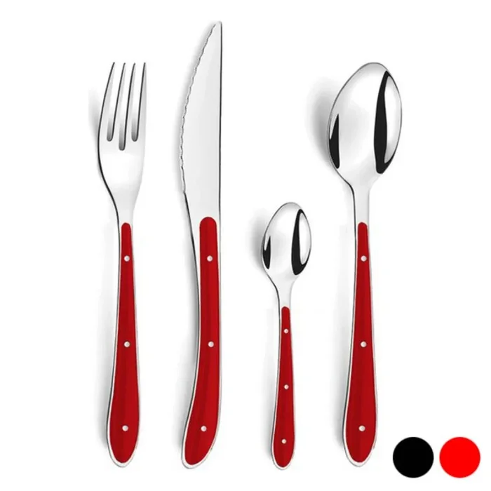 Juego de cubiertos amefa bistro metal bicolor 24 piezas negro