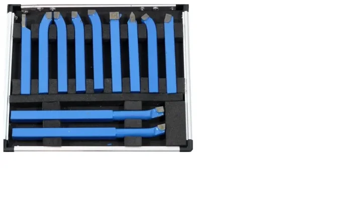 Juego de Cuchillas de Torno Silver 10×10 mm – Set de 11 Piezas en Maletín de Transporte, Herramientas de Corte para Torno, Alta Precisión en Mecanizado de Metales