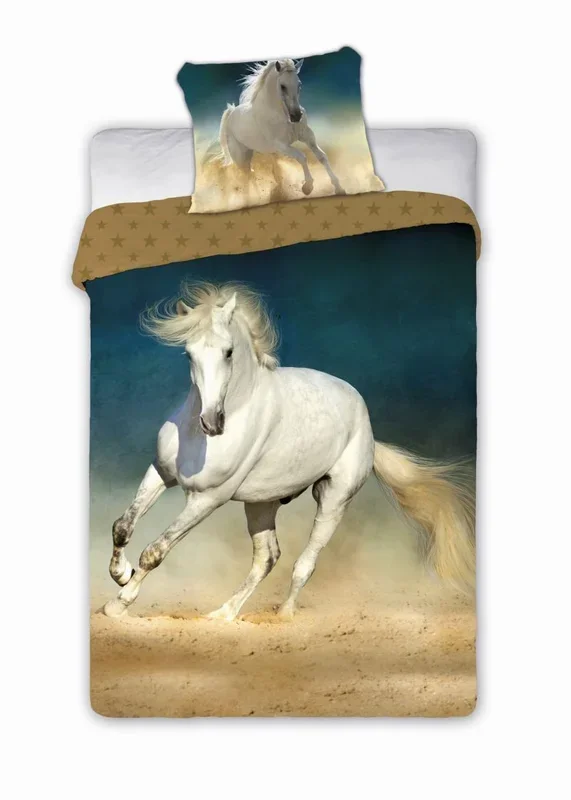 Juego de ropa de cama de caballo Faro, 140 x 200 y 70 x 90 cm, algodón