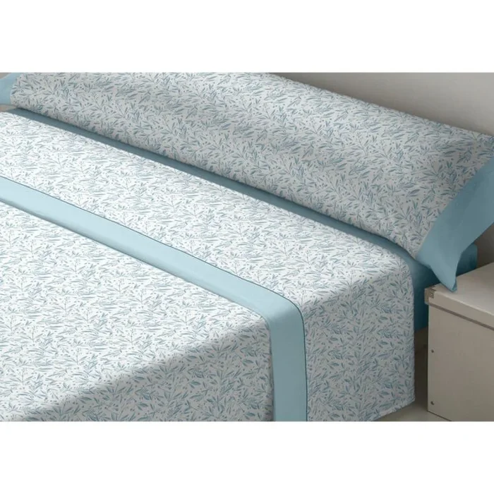 Juego de sábanas d’or tila azul cama de 120 franela