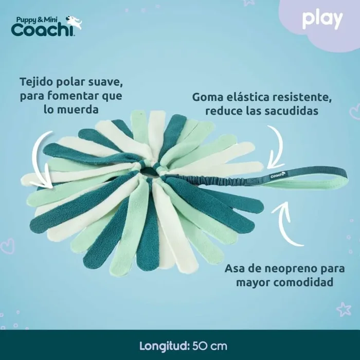 Juguete Coachi Puppy & Mini Tuggi Spider, tirar y jugar, asa y goma elástica, para perros y cachorros, adiestramiento con recompensas, llamar, evitar que muerda y mastique. Mejora la agilidad