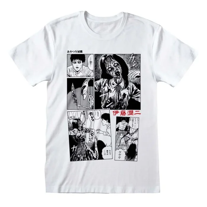 Junji-ito – comic strip (unisex white t-shirt) ex ex large