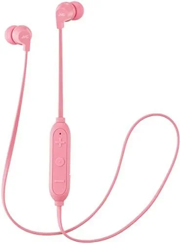 JVC HA-FX21BT Auriculares Inalámbricos Intraurales con Micrófono y Control Remoto para Controlar tu Música y Atender Llamadas. Cascos con Banda para el Cuello. Color Rosa
