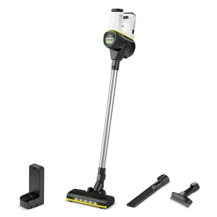 Kärcher Aspirador a batería VC 6 Cordless ourFamily, 2 Niveles aspiración, autonomía por Carga 30 min Aprox., Peso 2.8 kg, Soporte Pared y función de Carga, Boquilla Suelos y Ranuras, Blanco