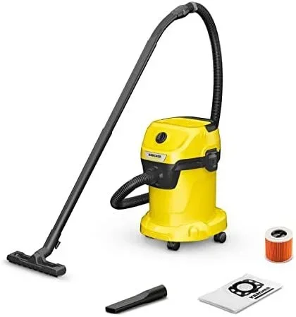 Kärcher Aspirador en Seco y Húmedo WD 3 V-17/4/20, filtro cartucho fieltro, 1000 W, depósito: 17 l, manguera aspiración: 2 m y almacenamiento, función soplado, boquilla suelo y ranura