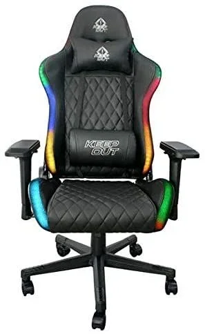 KeepOut XSPRO-RGB silla para videojuegos Butaca para jugar Asiento acolchado Negro