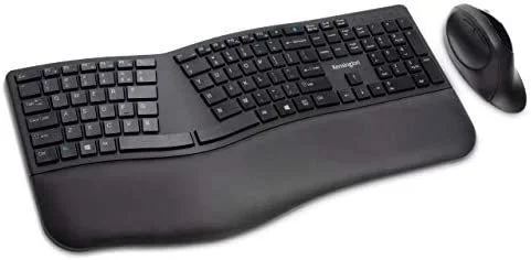 Kensington Kit Teclado y Ratón – Kit Teclado Pro Fit Ergo Ergonómico con Distribución de Teclas en Español, Ratón Ergo, Modo Dual 2.4 GHz y Bluetooh, Compatible con Chrome, macOS, Windows (K75406ES)