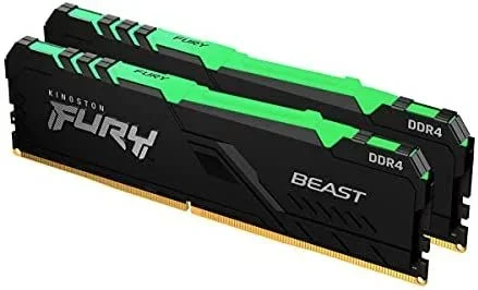 Kingston FURY Beast RGB 32GB (2x16GB) 3200MHz DDR4 CL16 Memoria para Ordenadores de sobremesa Kit de 2 KF432C16BBAK2/32